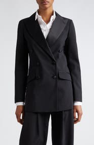 Eleventy Double Breasted Satin Tuxedo Jacket