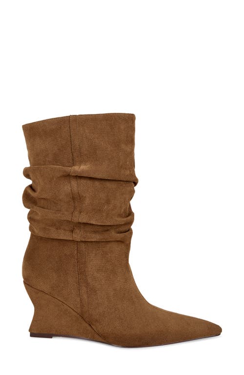 Azalea Wang Asaf Slouch Shaft Bootie In Brown