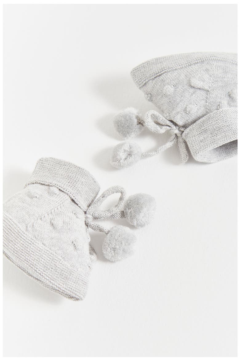 Premium Cotton My First Knit Booties Unisex for Infant, Alternate, color, Grey