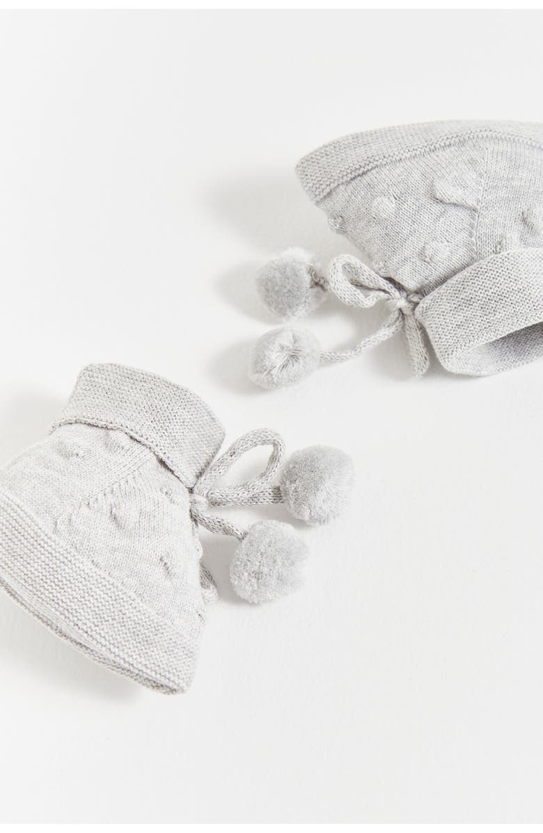 Babycottons Premium Cotton My First Knit Booties Unisex for Infant, Alternate, color, Grey