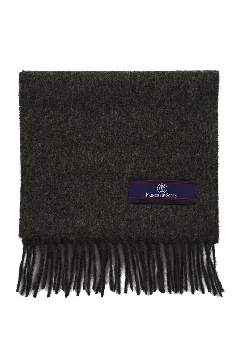 Prince of Scots Fringed Merino Wool Scarf, Alternate, color, Grey