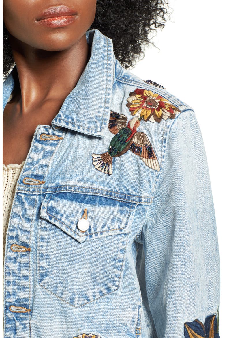 Embroidered Denim Jacket, Alternate, color, FLIGHT SONG (DENIM)