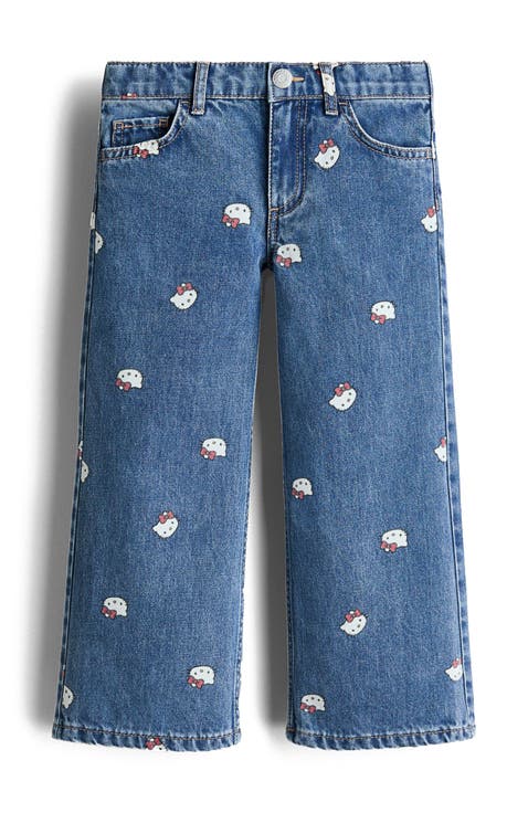 Printed Wide Leg Jeans