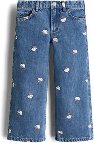H&M Printed Wide Leg Jeans