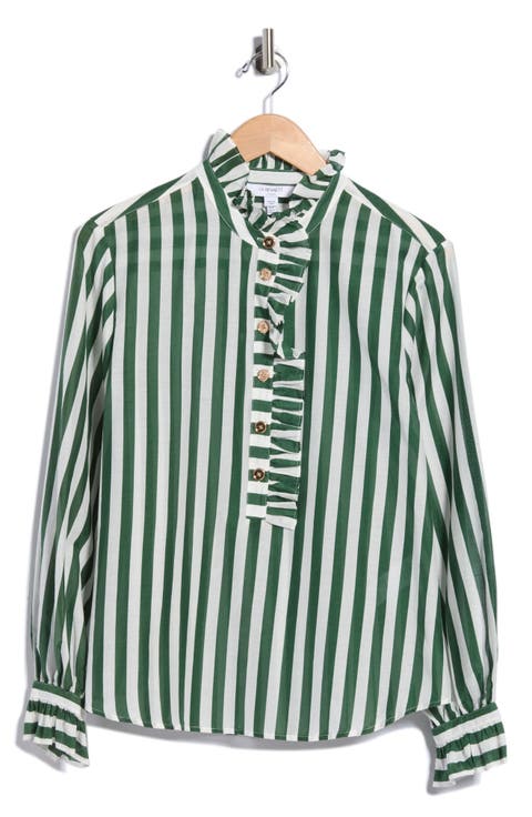 Camille Frill Cotton-Silk Blend Top