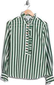 LK Bennett Camille Frill Cotton-Silk Blend Top