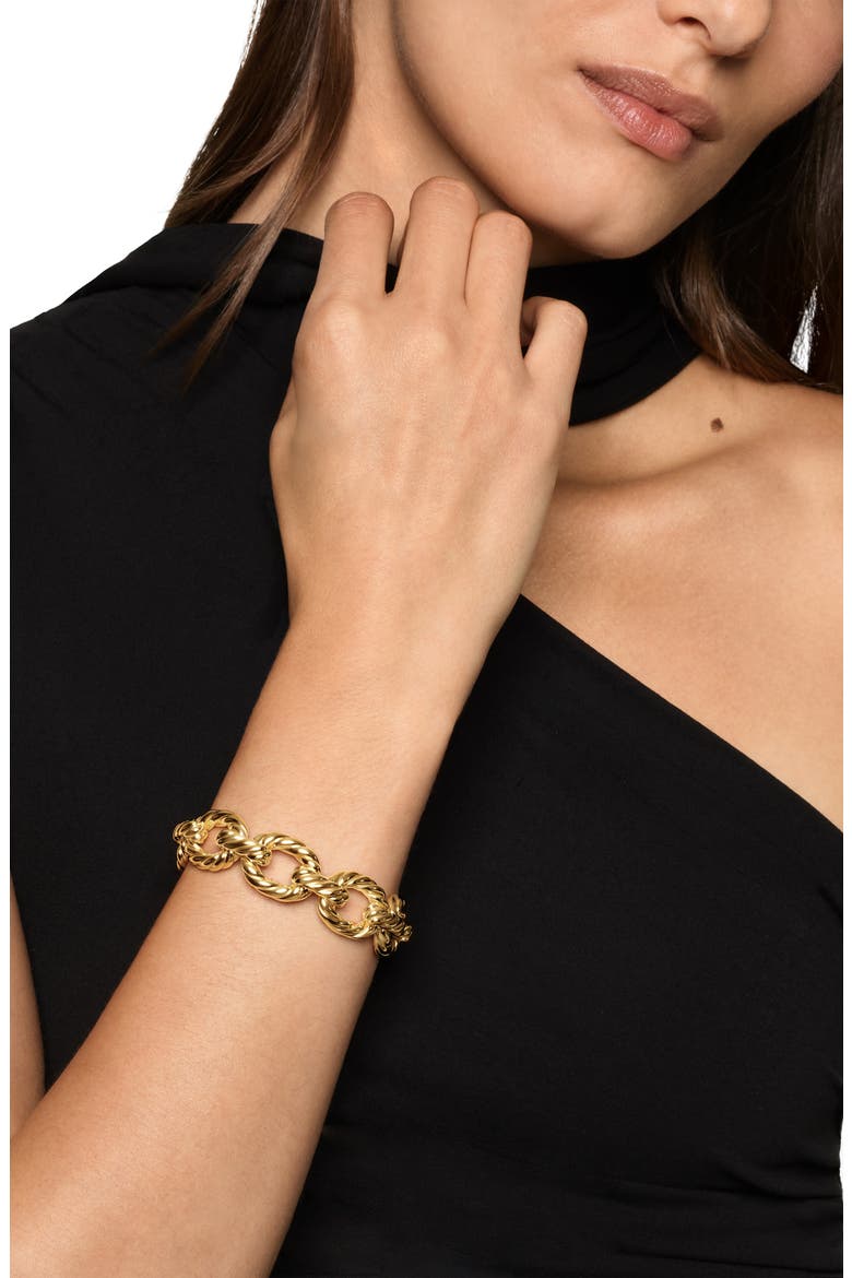 Sculpted Cable Oval Link Bracelet, Alternate, color, GOLD