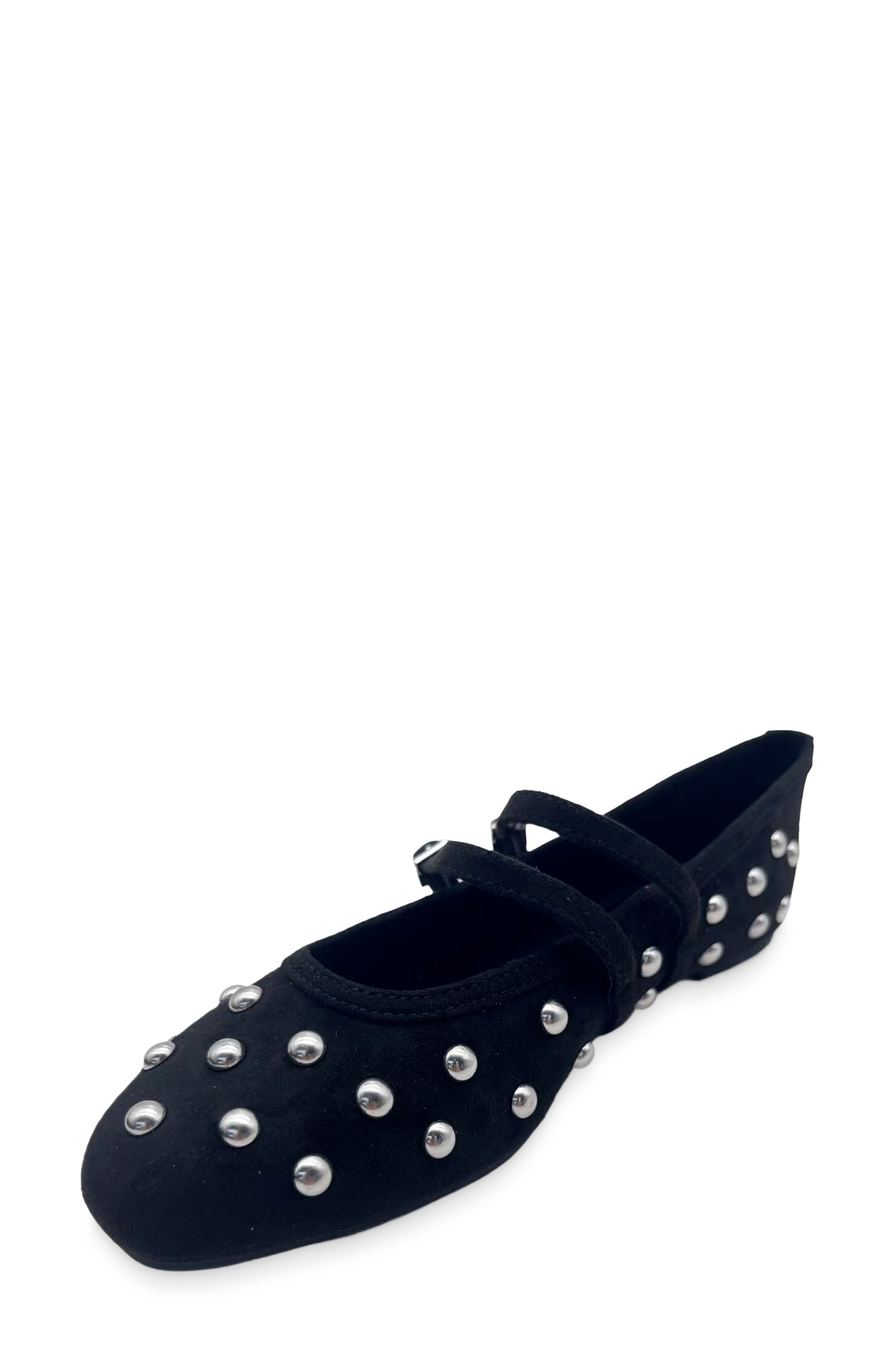 Magic Studded Mary Jane Flat, Alternate, color, BLACK