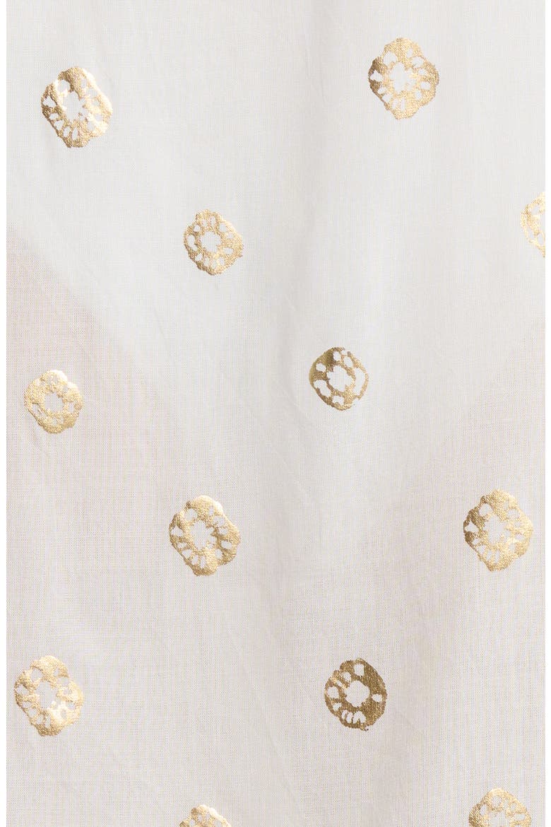 Metallic Dot Cover-Up Shirtdress, Alternate, color, WHITE POLKA