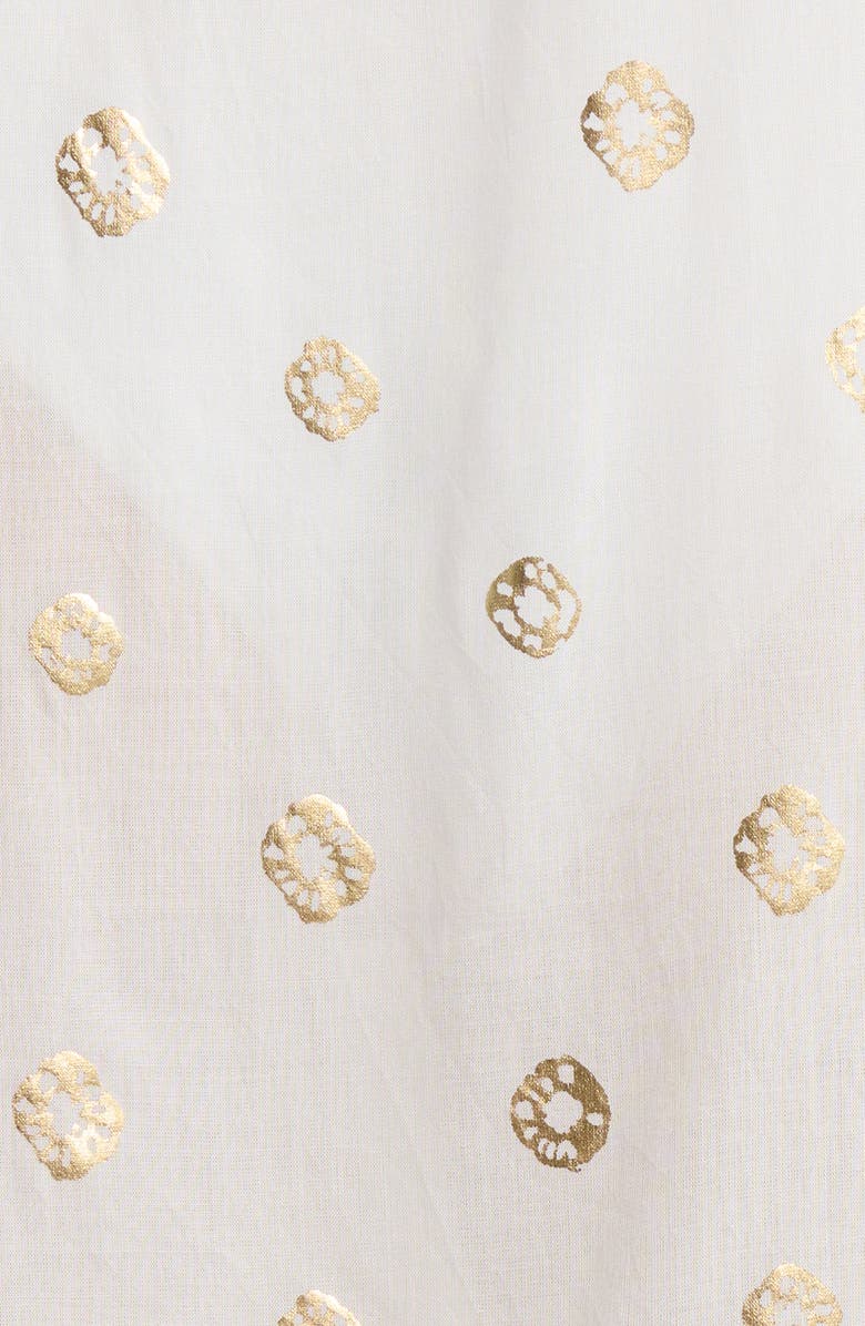 Elan Metallic Dot Cover-Up Shirtdress, Alternate, color, White Polka