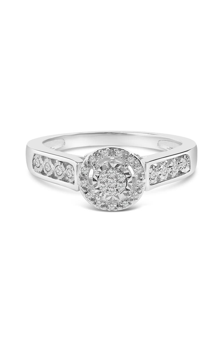 Haus of Brilliance Sterling Silver Diamond Accent Round Cluster Halo Ring, Main, color, Silver