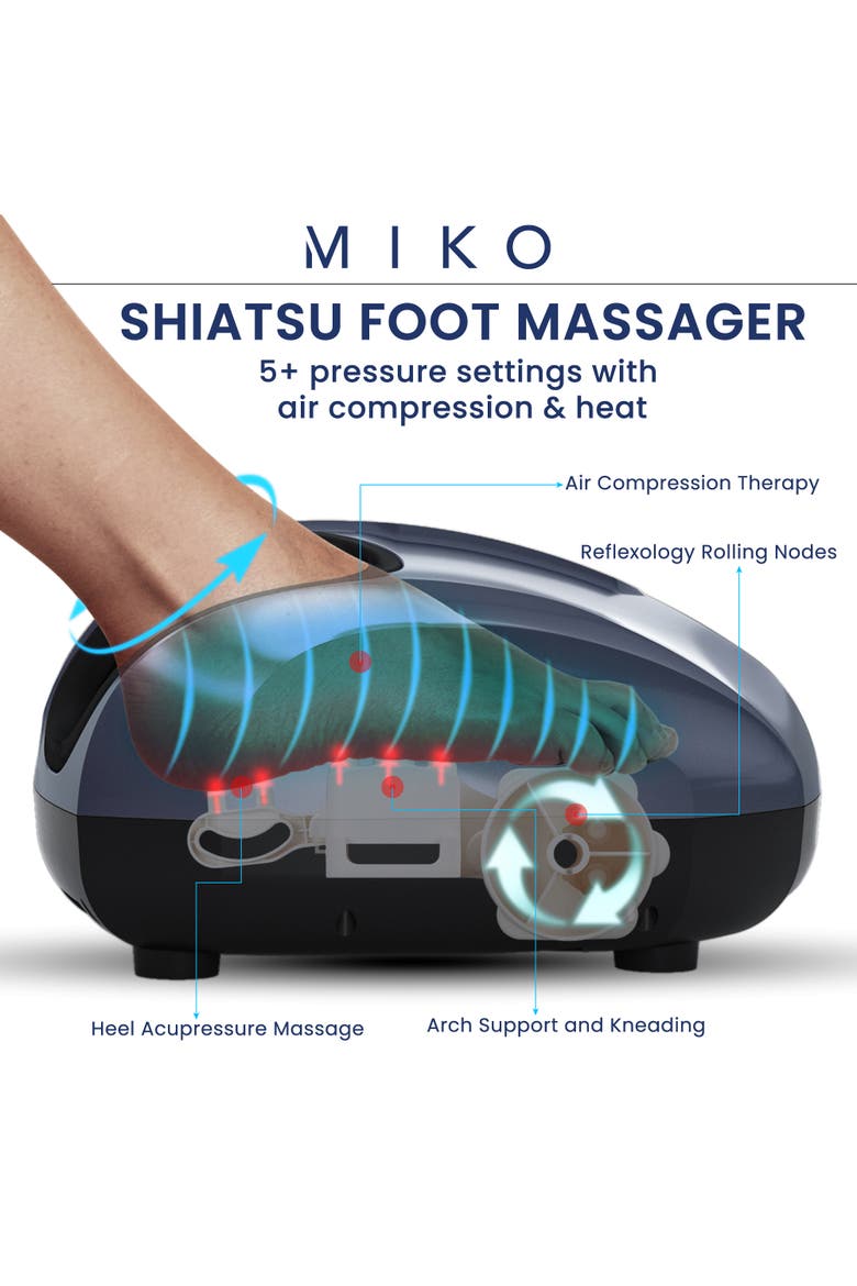 Shiatsu Foot Massager with Heat - 5 Settings, Alternate, color, Charcoal