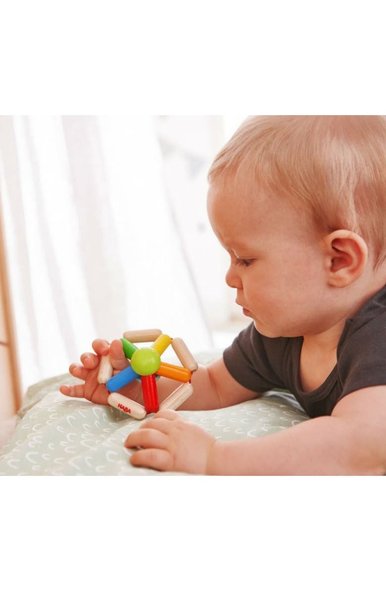 HABA Wooden Carousel Grasping Toy Baby Rattle and Teether, Sensory Toy for Babies 6-18 Months, German-Made Baby Gift & Teething Ring, Alternate, color,