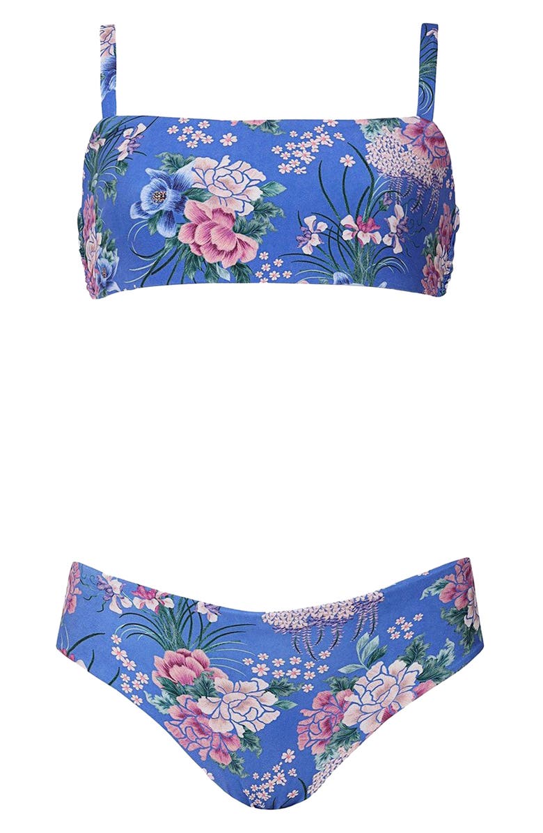 Agua Bendita Kids' Berry Ivy Reversible Two-Piece Swimsuit, Main, color, Blue Multi