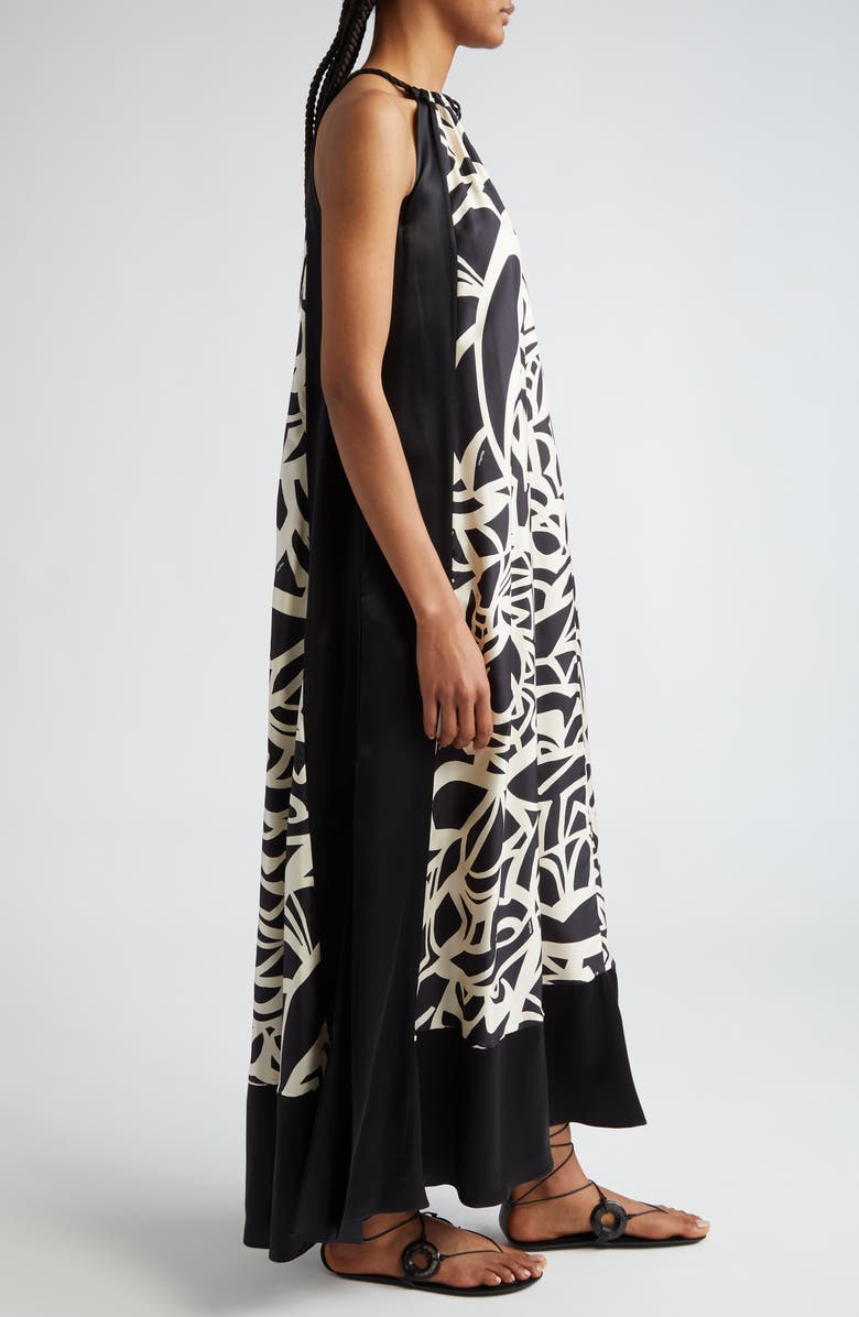 Max Mara Licenza Print Silk Twill Halter Dress, Alternate, color,