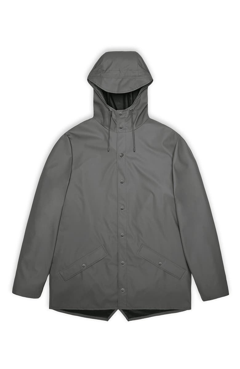 Rains Gender Inclusive Lightweight Hooded Waterproof Rain Jacket, Alternate, color, Grey
