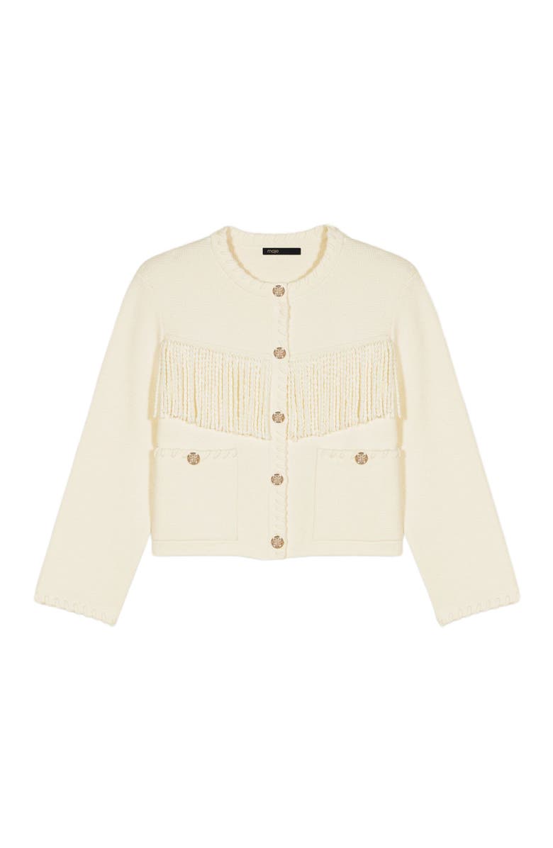 maje Fringed cardigan, Alternate, color, 
