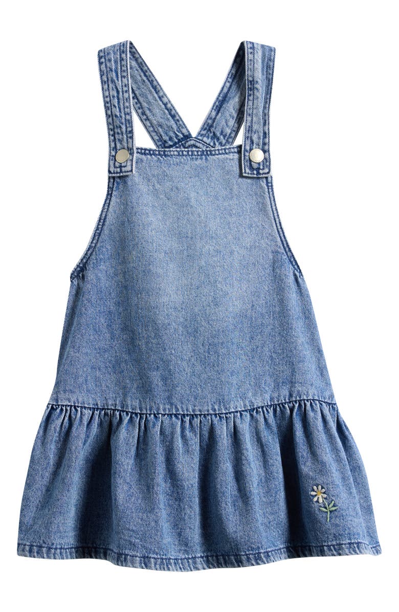 NEXT Kids' Denim Pinafore Dress, Main, color, Blue