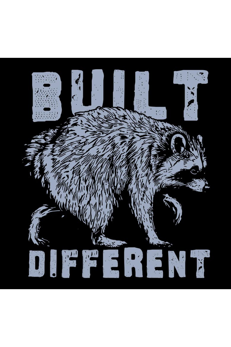 Men's Jimothy the Raccoon Built Different Short Sleeve T-Shirt, Alternate, color, Black