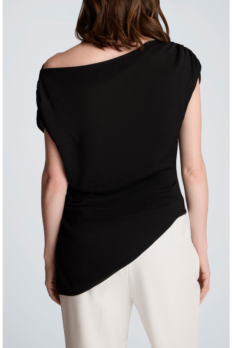 Asymmetric Hem One-Shoulder Sweater, Alternate, color, BLACK