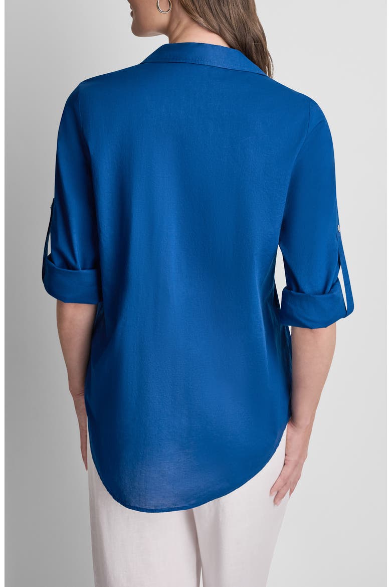 Short Sleeve Roll Tab Shirt, Alternate, color, COBALT