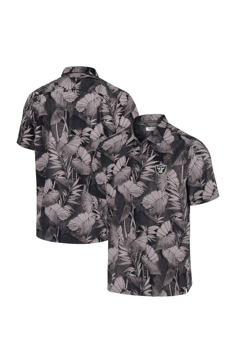 Tommy Bahama Men's Tommy Bahama Black Las Vegas Raiders Big & Tall Coast Nuevo Fronds IslandZone Button-Up Shirt, Alternate, color, 