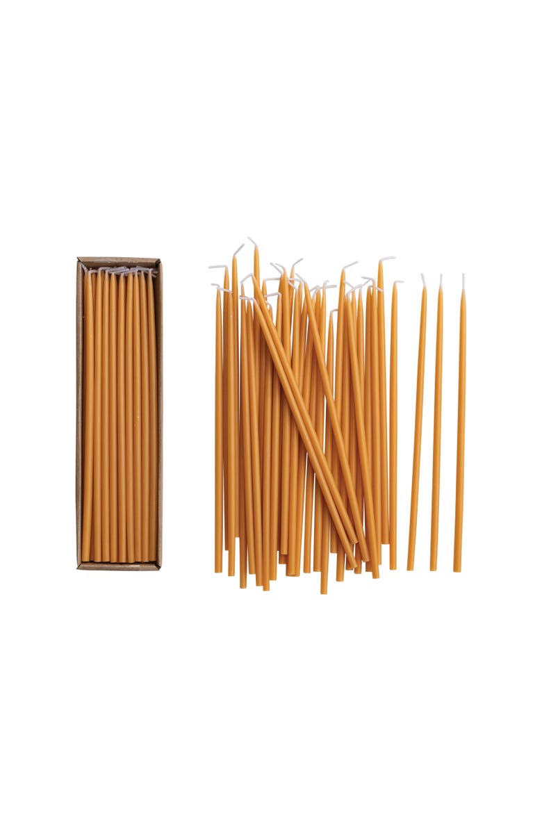 Storied Home 36-Piece Unscented Thin Taper Candles in Box, Camel Color, Main, color, Tan
