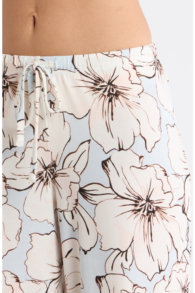 Moonlight Eco Crop Pajamas, Alternate, color, BLUE SKETCHBOOK FLORAL