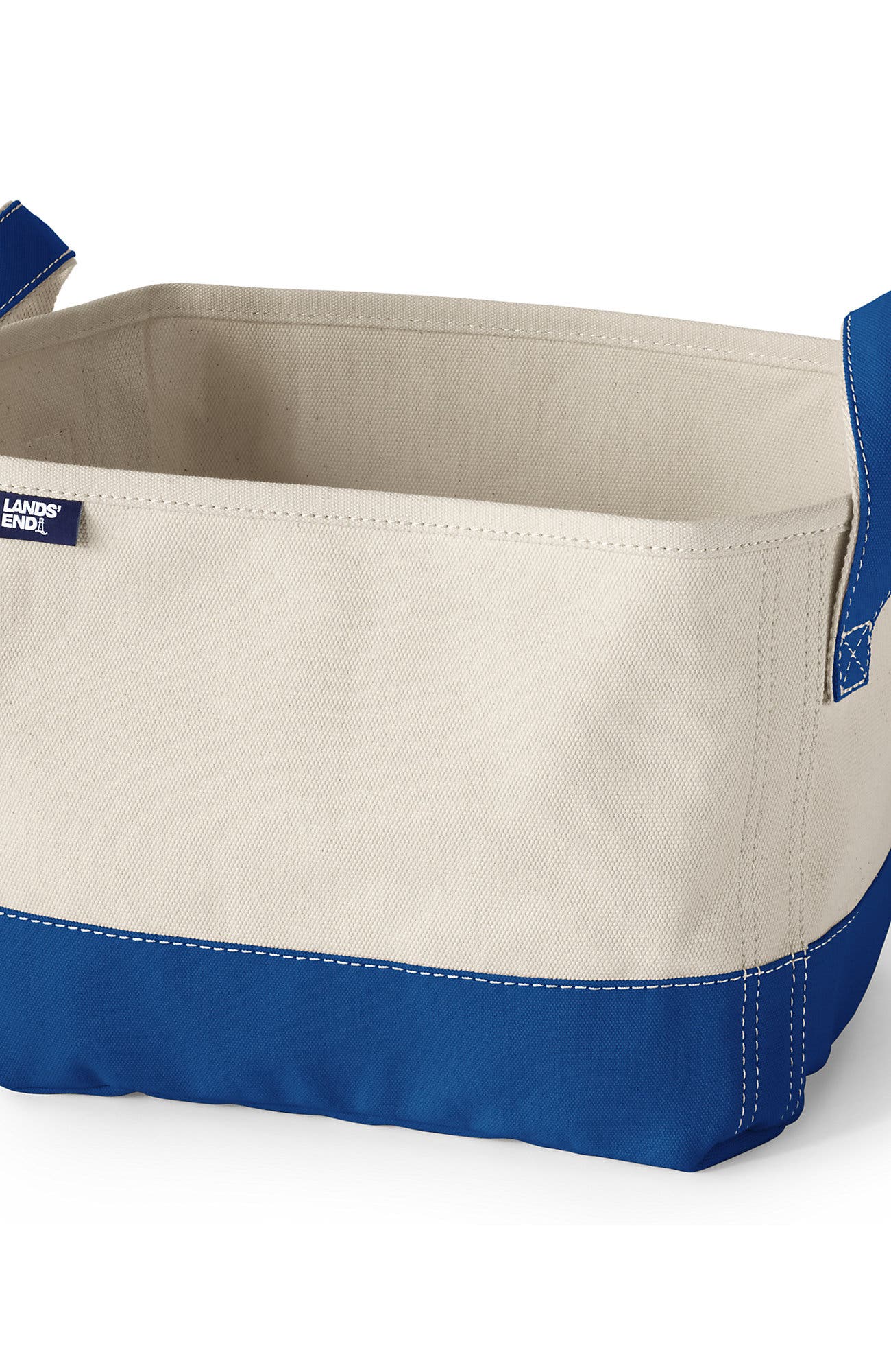 Large Canvas Storage Tote, Main, color, Natural/Beacon Blue