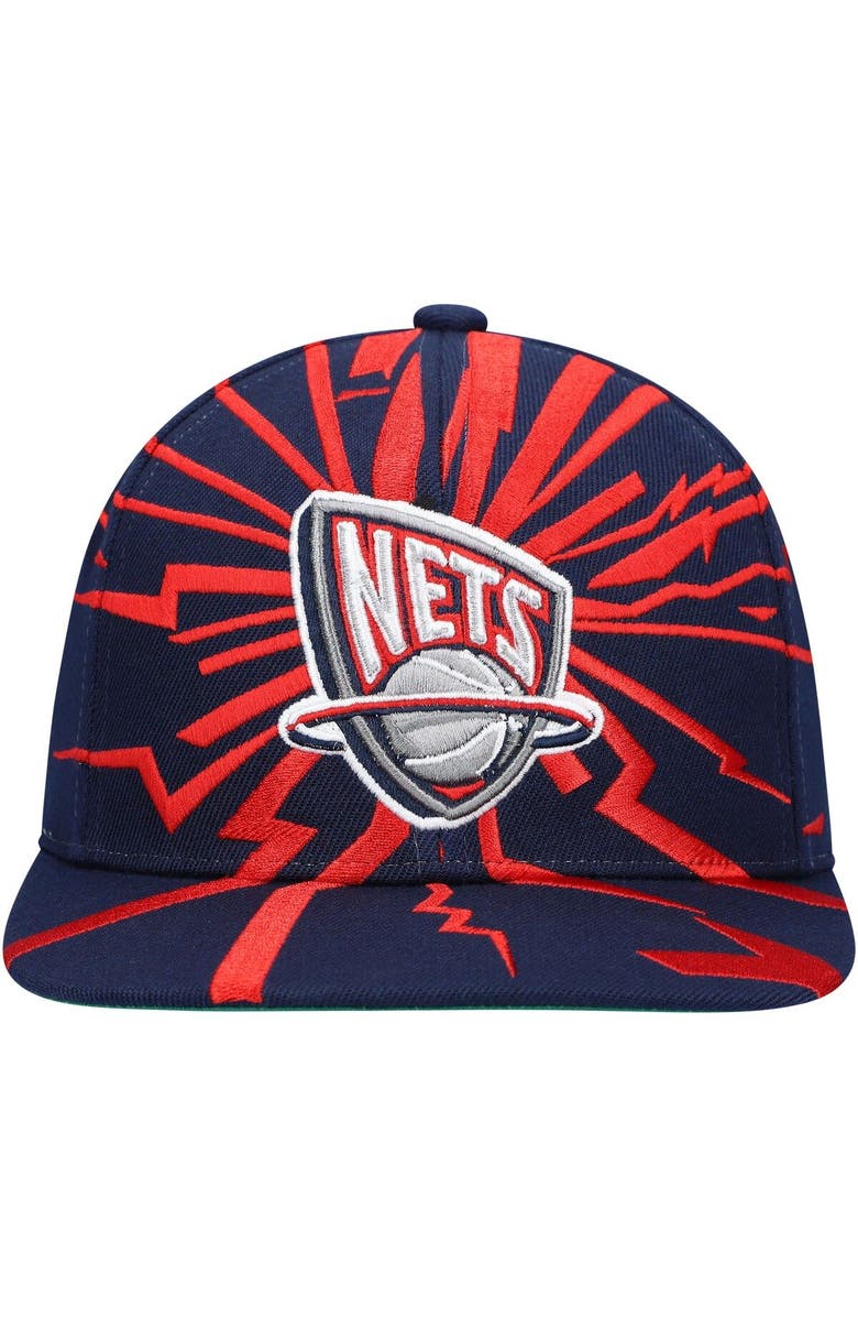 Mitchell & Ness Men's Mitchell & Ness Navy New Jersey Nets Hardwood Classics Earthquake Snapback Hat, Alternate, color, Navy