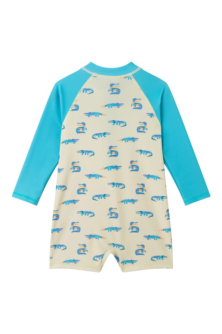 Long Sleeve One-Piece Swimsuit & Sun Hat, Alternate, color, LIGHT GATOR