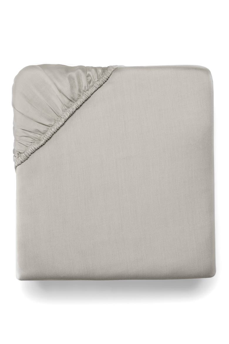 Carlotta Sateen Fitted Sheet, Main, color, GREY