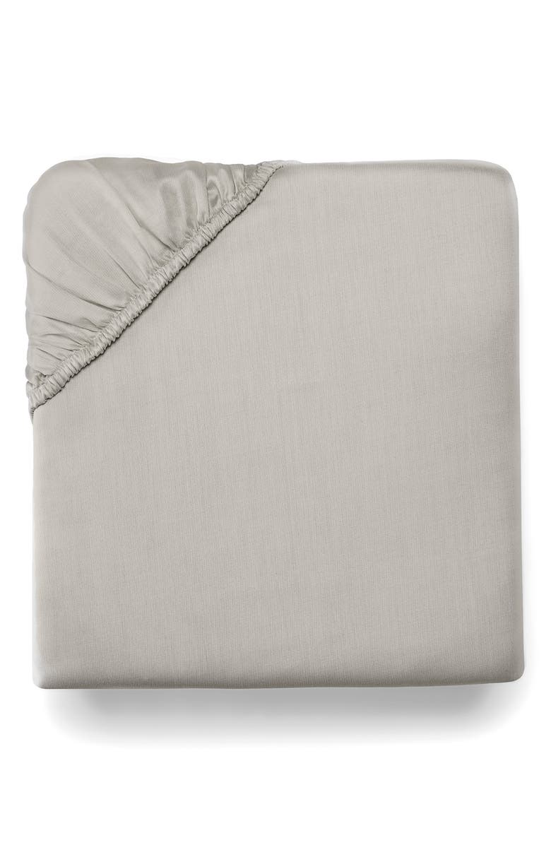 SFERRA Carlotta Sateen Fitted Sheet, Main, color, Grey
