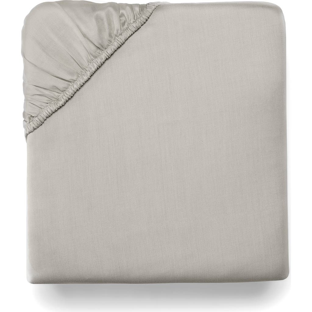 Sferra Carlotta Sateen Fitted Sheet In Grey