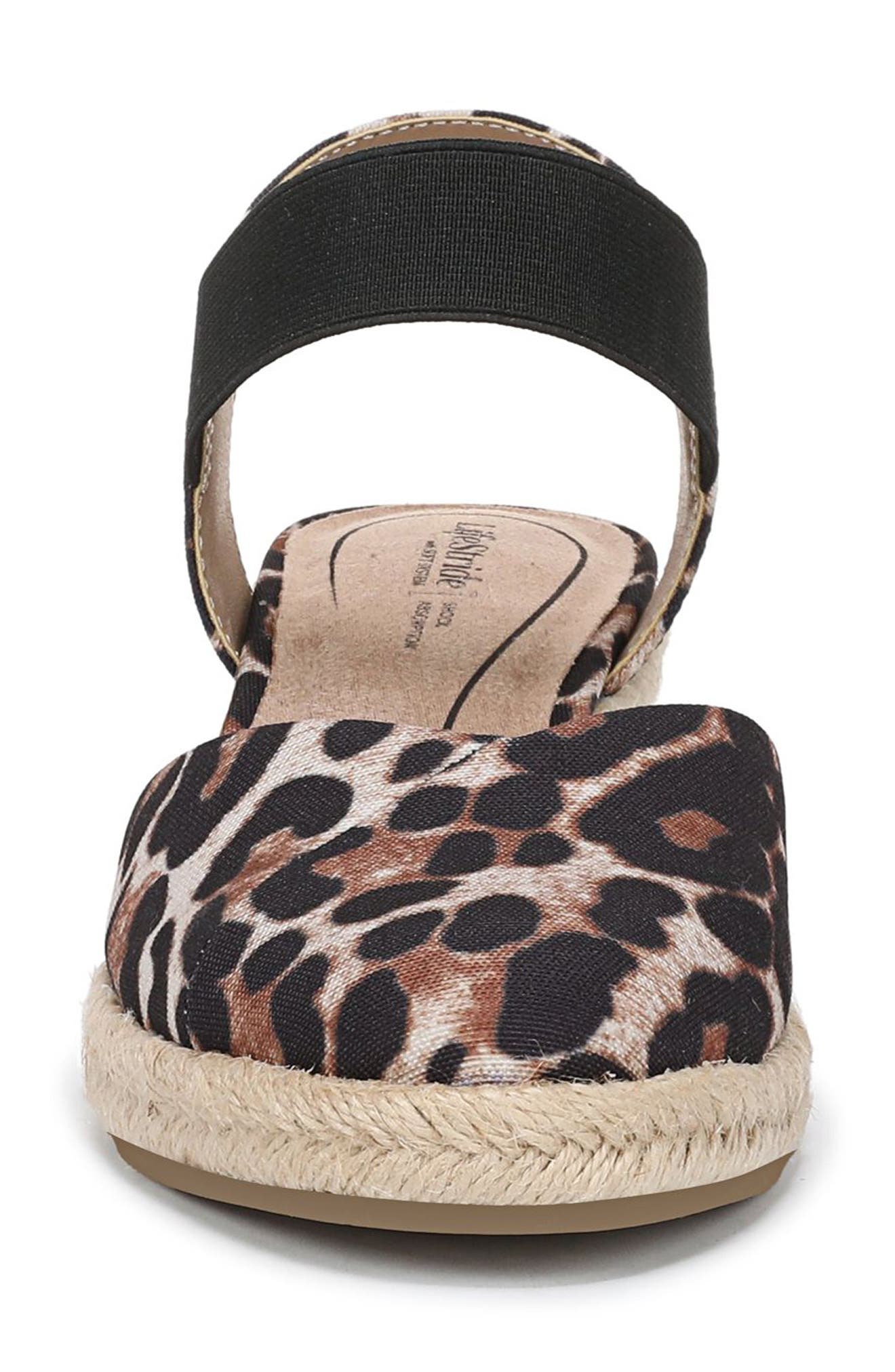 LifeStride Kimmie Ankle Strap Espadrille, Alternate, color, Natural Leopard