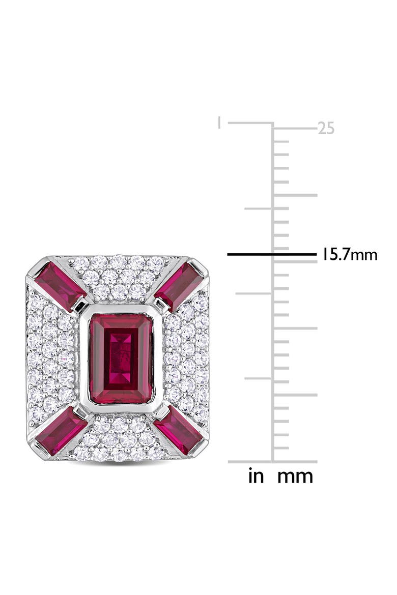 Sterling Silver Jewel Embellished Cufflinks, Alternate, color, RED