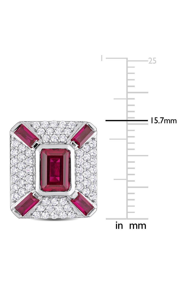 DELMAR Sterling Silver Jewel Embellished Cufflinks, Alternate, color, Red