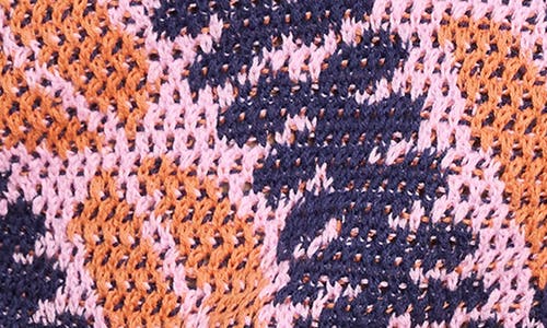 Nic + Zoe Nic+zoe Jacquard Mesh Squiggly Pullover In Pink Multi