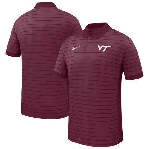Men's Nike Maroon Virginia Tech Hokies 2025 Early Season Coaches Sideline Victory Stripe Performance Polo