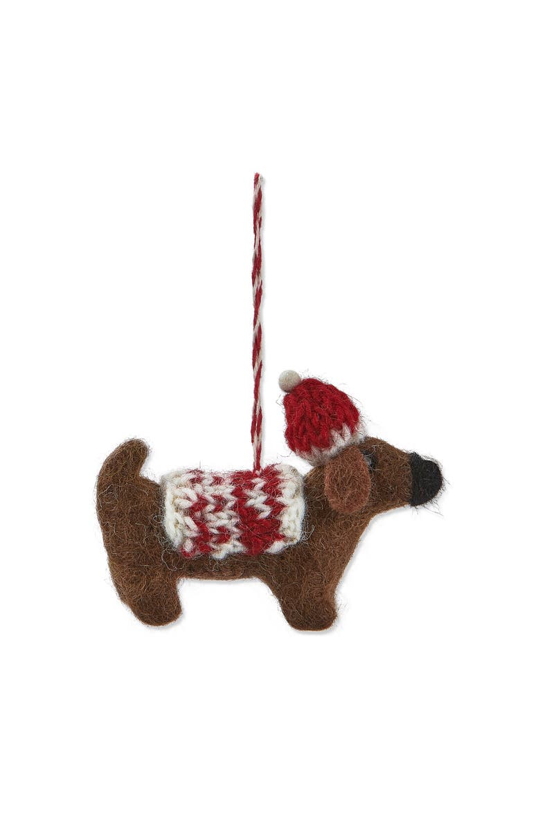 tag Dachshund Dog Christmas Ornament Multicolor Wool Decoration, Main, color, Multicolored