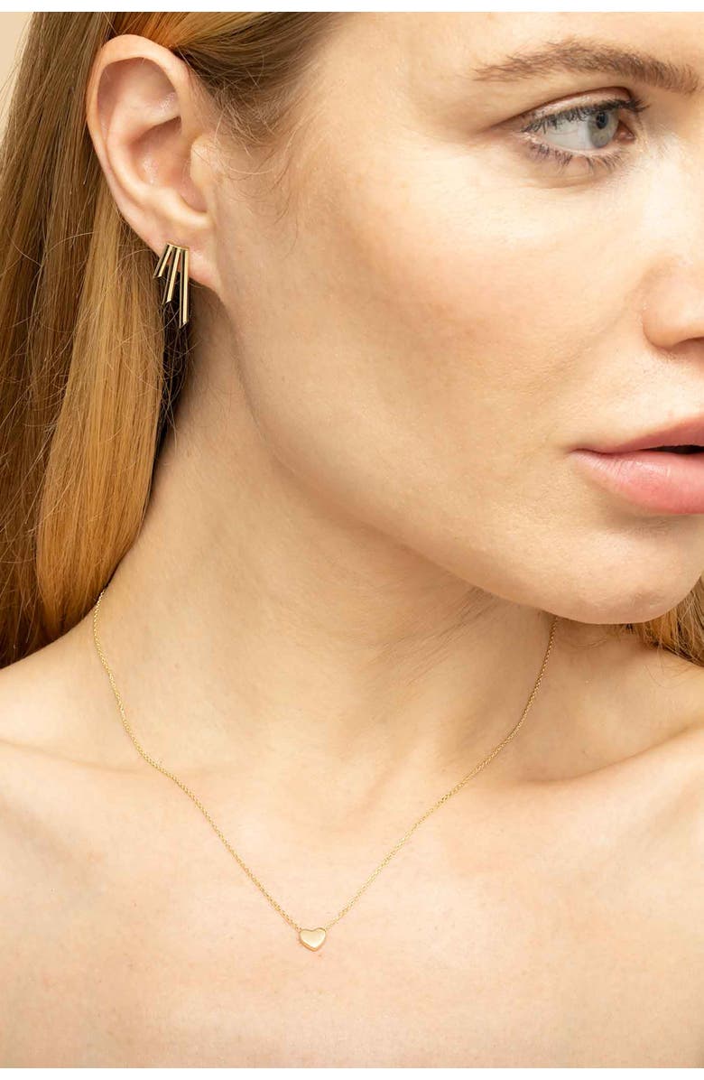 Oradina 14K Yellow Gold Sweet Heart Pendant Necklace, Alternate, color, Yellow Gold