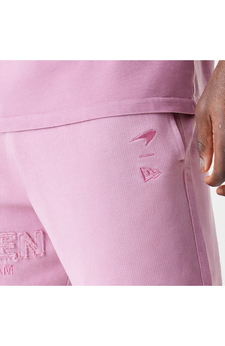 New Era Men's New Era Pink McLaren F1 Team Acid Washed Drawstring Shorts, Alternate, color,