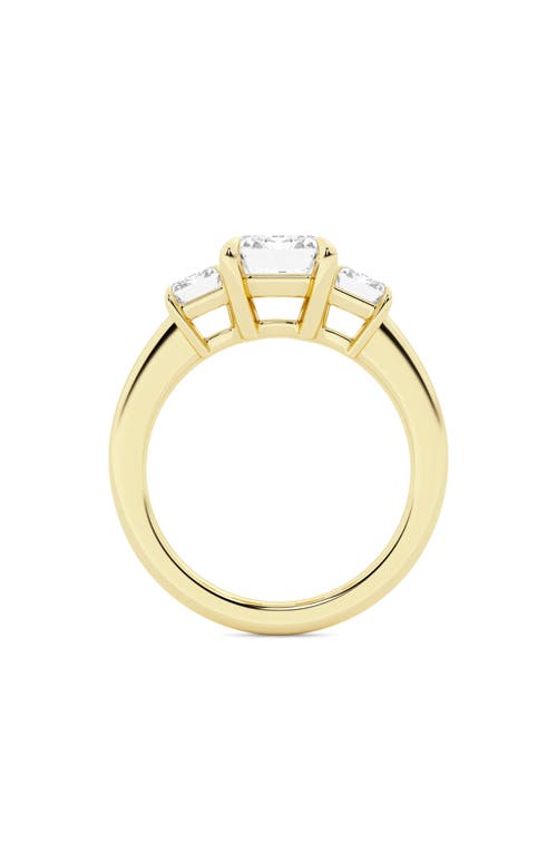 Everyday By Hautecarat Emerald-cut Lab Grown Diamond 3-stone Engagement Ring In 14k Yellow Gold
