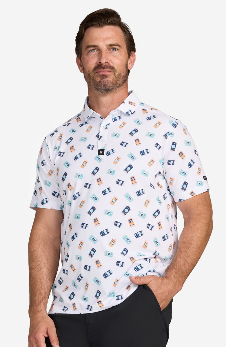 Bad Birdie Core Crushable Can Print Performance Golf Polo, Alternate, color, Crushable