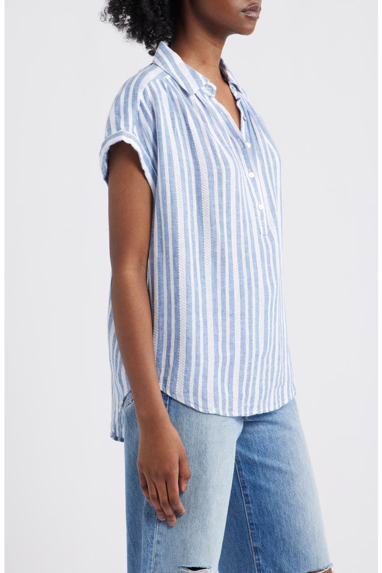 Tuscany Stripe Cap Sleeve Popover Top, Alternate, color, JALISCO STRIPE