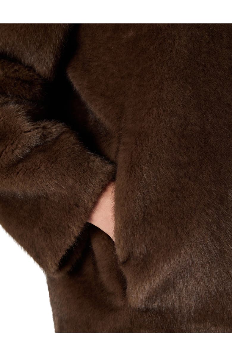 GERARD DAREL Morgane Hooded Faux Fur Coat, Alternate, color, Cigar