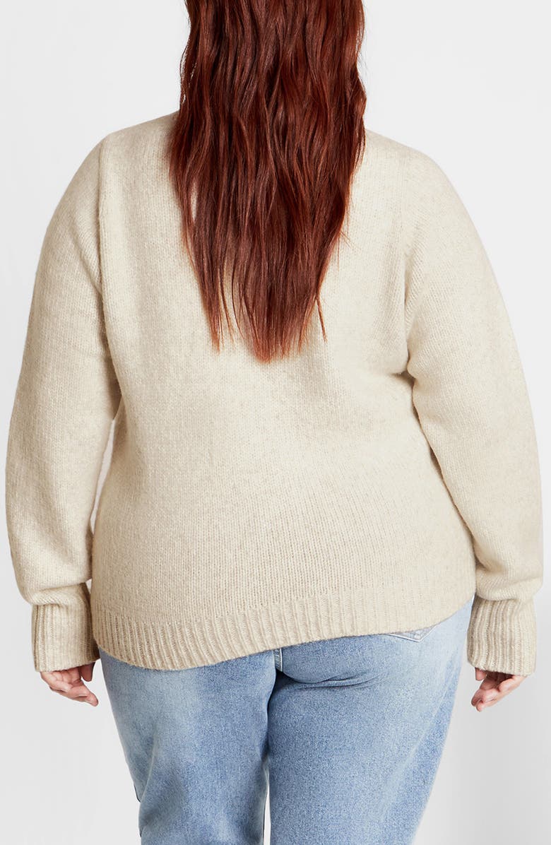 City Chic Salem Cutout Sweater, Alternate, color, Cream