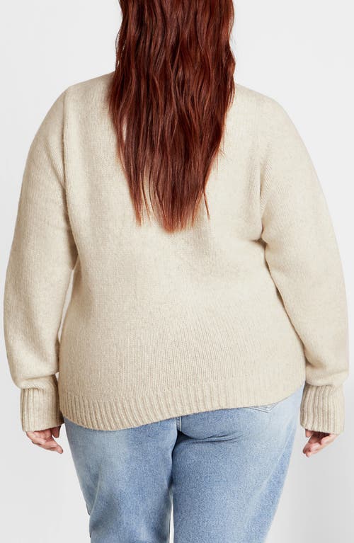 City Chic Salem Cutout Sweater In White