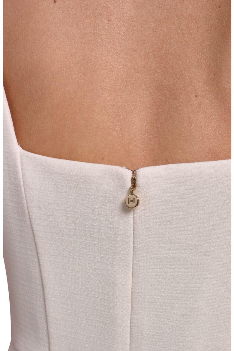Sleeveless Embellished Crepe Shift Dress, Alternate, color, Antique White