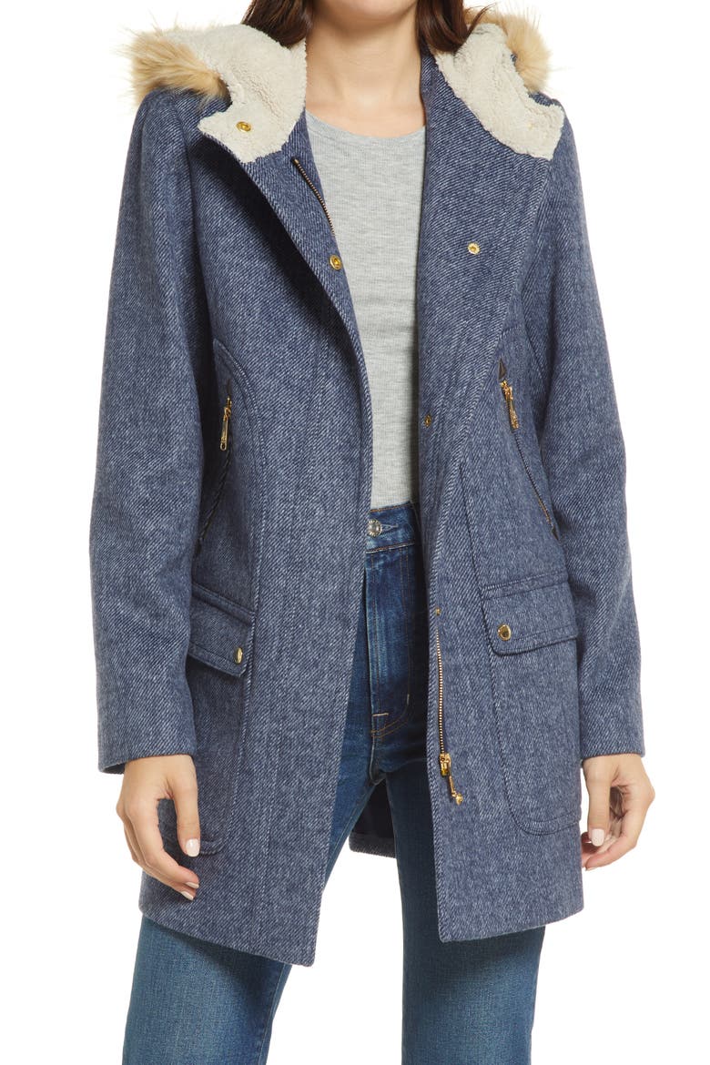 Hooded Duffle Coat, Main, color, NAVY
